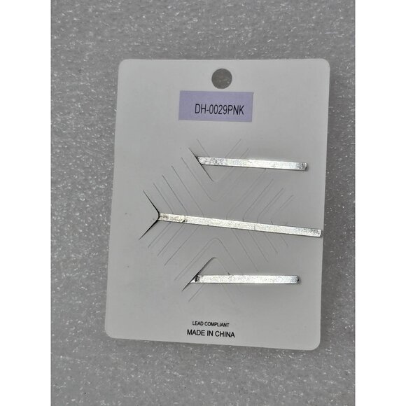 Set Of 3 Southwestern Style Silver Tone Hair Pins With Faux Pink Stones - Picture 2 of 2